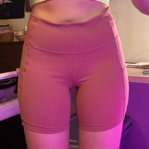 Pink lulu lemon shorts